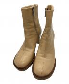 CLANEクラネ）の古着「EDGE ROUND SHORT BOOTS/エッジ ラウンド ショート ブーツ」｜ベージュ