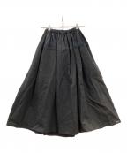 WMV VISVIMダブリューエムブイ ヴィズヴィム）の古着「ウールリネンフレアスカート」｜ブラック