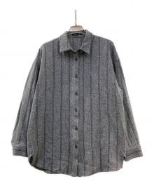 INDIVI（インディヴィ）の古着「ストライプ柄ビックシャツ」｜グレー