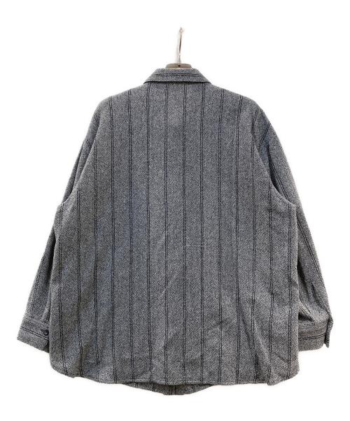 INDIVI（インディヴィ）INDIVI (インディヴィ) ストライプ柄ビックシャツ グレー サイズ:38の古着・服飾アイテム