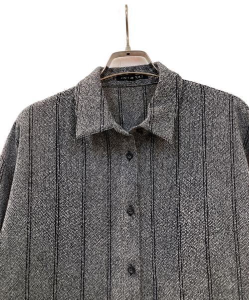 INDIVI（インディヴィ）INDIVI (インディヴィ) ストライプ柄ビックシャツ グレー サイズ:38の古着・服飾アイテム