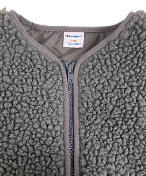 Champion（チャンピオン）Champion (チャンピオン) JOURNAL STANDARD relume (ジャーナルスタンダード レリューム) 別注ボアフリースジャケット CWSC605 グレー サイズ:Fの古着・服飾アイテム