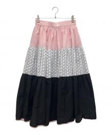 DOUBLE STANDARD CLOTHING（ダブルスタンダードクロージング）の古着「ドッキングティアードスカート」｜ピンク