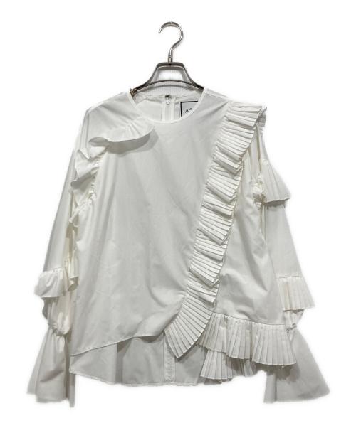 Adonisis（アドニシス）Adonisis (アドニシス) アシンメトリーフリルブラウス アイボリー サイズ:Freeの古着・服飾アイテム