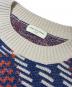中古・古着 DRIES VAN NOTEN (ドリスヴァンノッテン) クルーネックジャガードニット ブルー×アイボリー サイズ:Ｓ：30000円