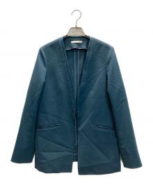 icB（アイシービー）の古着「ウール2WAYストレッチ ノーカラージャケット」｜グリーン