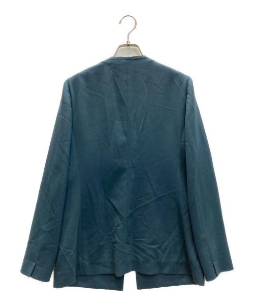 icB（アイシービー）icB (アイシービー) ウール2WAYストレッチ ノーカラージャケット グリーン サイズ:SIZE 6の古着・服飾アイテム