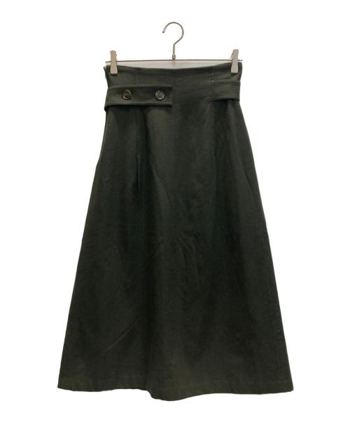 la veille by SUPERIOR CLOSET（ラヴェイユ バイ スーペリアクローゼット）la veille by superior closet (ラヴェイユ バイ スーペリアクローゼット) フラノストレッチラップ風スカート グリーン サイズ:SIZE 2の古着・服飾アイテム