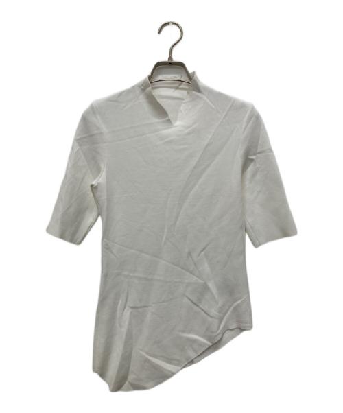 Mame Kurogouchi（マメクロゴウチ）mame kurogouchi (マメクロゴウチ) Asymmetric Neck Knitted Top ホワイト サイズ:1の古着・服飾アイテム