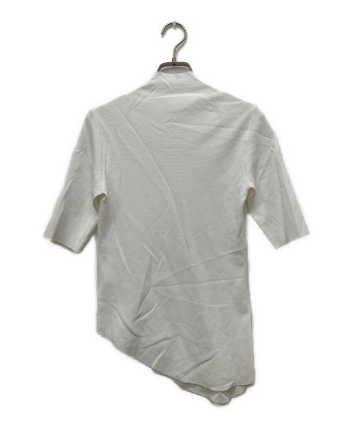Mame Kurogouchi（マメクロゴウチ）mame kurogouchi (マメクロゴウチ) Asymmetric Neck Knitted Top ホワイト サイズ:1の古着・服飾アイテム