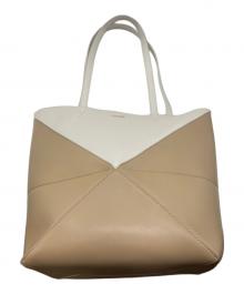 LOEWE（ロエベ）の古着「パズルフォルドトートミディアム」｜ブラウン×ホワイト