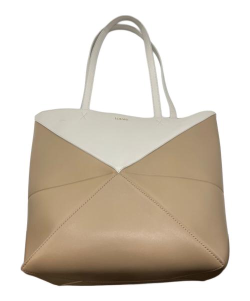 LOEWE（ロエベ）LOEWE (ロエベ) パズルフォルドトートミディアム ブラウン×ホワイトの古着・服飾アイテム