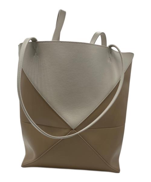 LOEWE（ロエベ）LOEWE (ロエベ) パズルフォルドトートミディアム ブラウン×ホワイトの古着・服飾アイテム