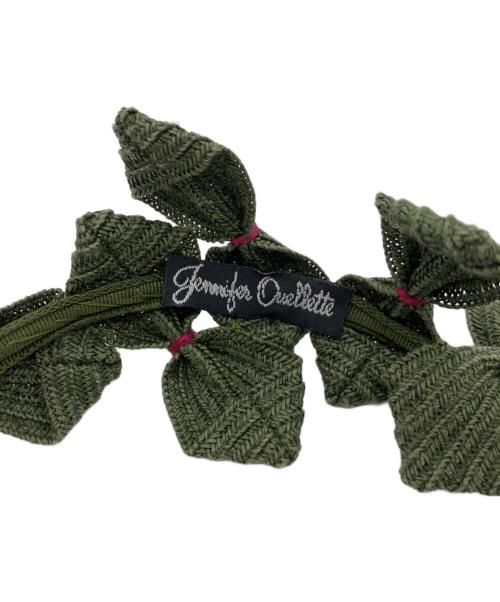 Jennifer Ouellette（ジェニファー オレット）Jennifer Ouellette (ジェニファー オレット) ストローボウトリミッドカチューシャ グリーンの古着・服飾アイテム