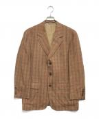 Christian Diorクリスチャン ディオール）の古着「3Bチェックテーラードジャケット」｜ブラウン×レッド