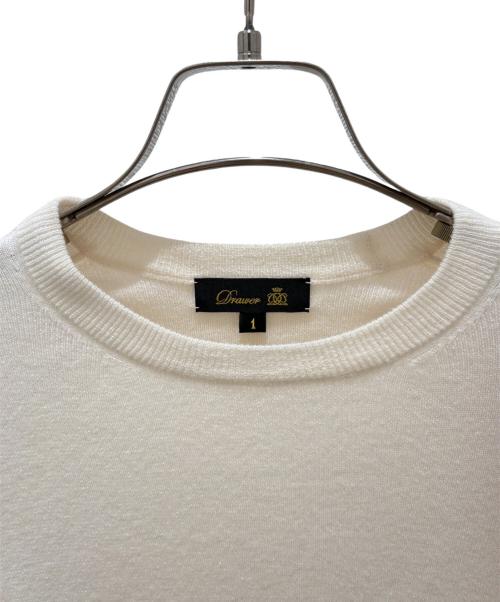 DRAWER（ドゥロワー）DRAWER (ドゥロワー) 16Gパフスリーブショートスリーブニット アイボリー サイズ:1の古着・服飾アイテム