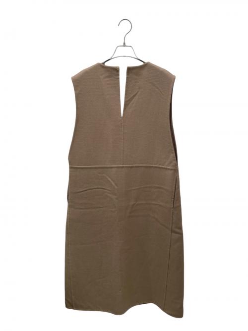 DRAWER（ドゥロワー）Drawer (ドゥロワー) ウールケヌキノースリーブワンピース ベージュ サイズ:36の古着・服飾アイテム