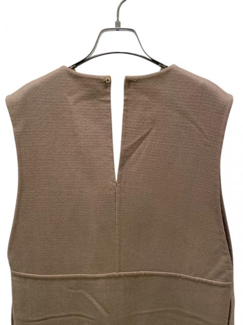 DRAWER（ドゥロワー）Drawer (ドゥロワー) ウールケヌキノースリーブワンピース ベージュ サイズ:36の古着・服飾アイテム