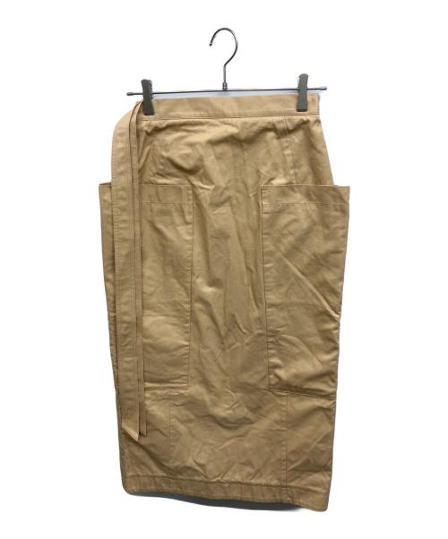 DRAWER（ドゥロワー）DRAWER (ドゥロワー) リボンロングタイトスカート ベージュ サイズ:36の古着・服飾アイテム