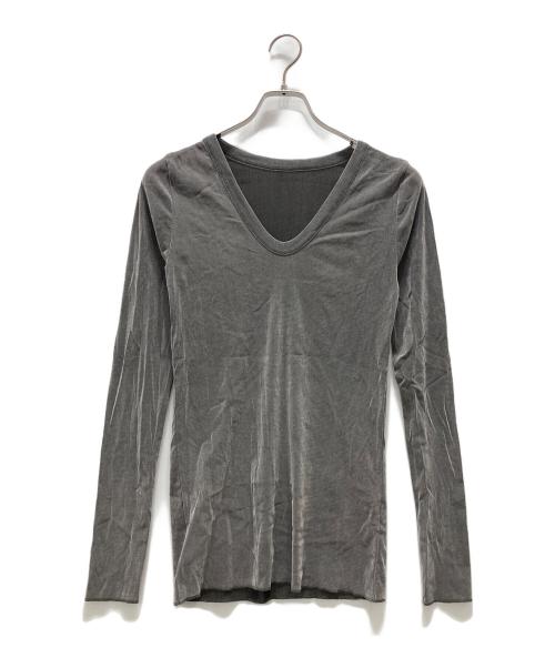 Whim Gazette（ウィムガゼット）Whim Gazette (ウィムガゼット) フロッキーバックシャンカットソー グレー サイズ:Fの古着・服飾アイテム