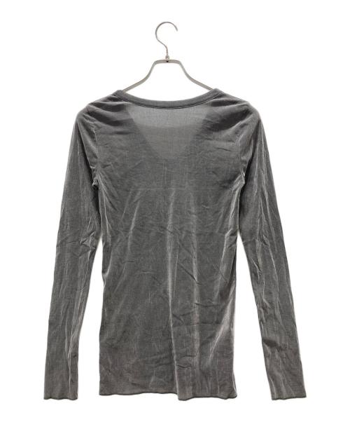 Whim Gazette（ウィムガゼット）Whim Gazette (ウィムガゼット) フロッキーバックシャンカットソー グレー サイズ:Fの古着・服飾アイテム