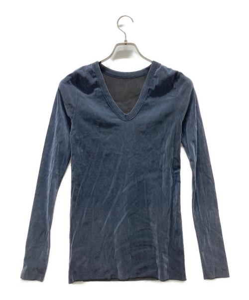 Whim Gazette（ウィムガゼット）Whim Gazette (ウィムガゼット) フロッキーバックシャンカットソー ブルー サイズ:Fの古着・服飾アイテム