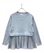 ELENDEEKエレンディーク）の古着「ペプラムプリーツニット」｜ブルー