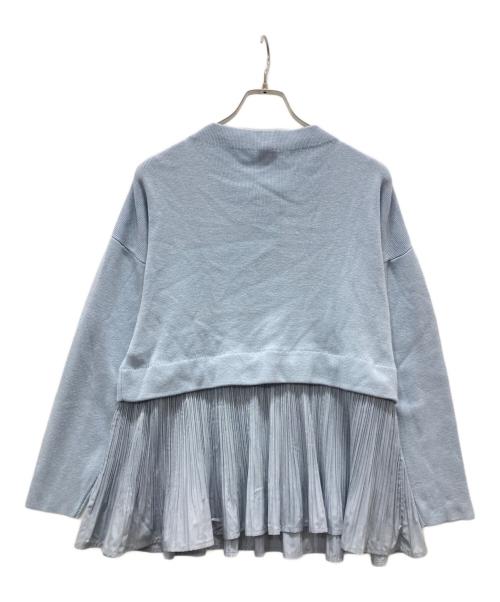 ELENDEEK（エレンディーク）ELENDEEK (エレンディーク) ペプラムプリーツニット ブルー サイズ:F 未使用品の古着・服飾アイテム