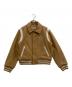 MARITHE+FRANCOIS GIRBAUD（マリテフランソワジルボー）の古着「CHAIN LOGO VARSITY JACKET」｜ベージュ