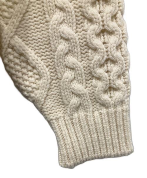 VOWELS（バウルズ）VOWELS (バウルズ) CABLE KNIT ZIP UP ホワイト サイズ:2の古着・服飾アイテム