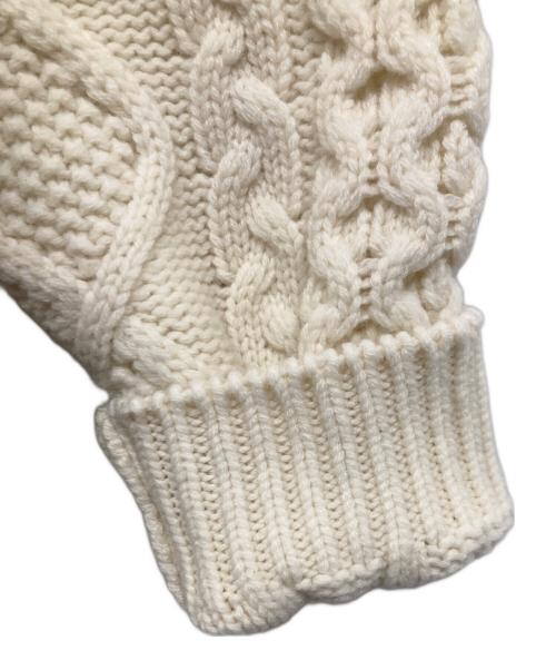 VOWELS（バウルズ）VOWELS (バウルズ) CABLE KNIT ZIP UP ホワイト サイズ:2の古着・服飾アイテム