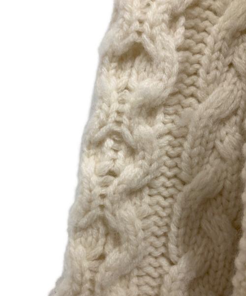 VOWELS（バウルズ）VOWELS (バウルズ) CABLE KNIT ZIP UP ホワイト サイズ:2の古着・服飾アイテム