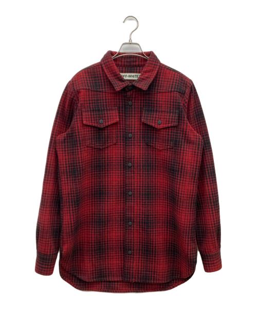 OFFWHITE（オフホワイト）OFFWHITE (オフホワイト) チェックシャツ レッド×ブラック サイズ:Sの古着・服飾アイテム