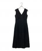 HER LIP TOハーリップトゥ）の古着「Lace Trimmed Jacquard Dress」｜ブラック