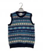 JAMIESONSジャミーソンズ）の古着「総柄ニットベスト」｜ブルー