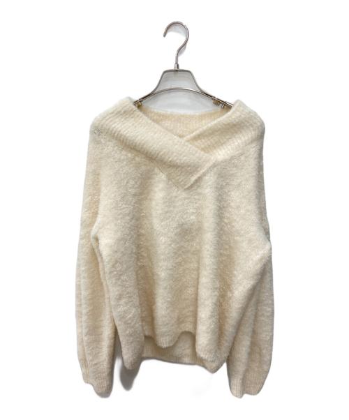 Conte（コンテ）conte (コンテ) ボア Vネックニット ホワイト サイズ:FREE 未使用品の古着・服飾アイテム