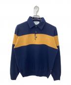 SEBAGOセバゴ）の古着「メリノウールニットポロシャツ」｜ネイビー×イエロー