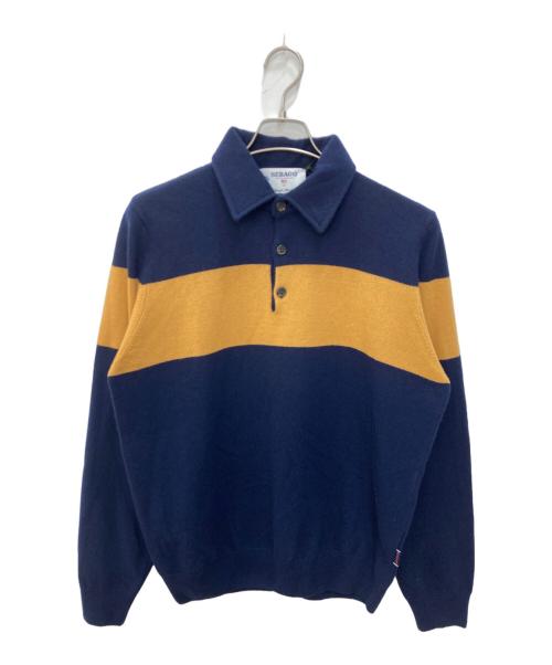 SEBAGO（セバゴ）SEBAGO (セバゴ) メリノウールニットポロシャツ ネイビー×イエロー サイズ:Ｌ 未使用品の古着・服飾アイテム