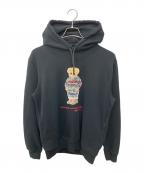 POLO RALPH LAURENポロ・ラルフローレン）の古着「ポロベアプリントパーカー」｜ブラック