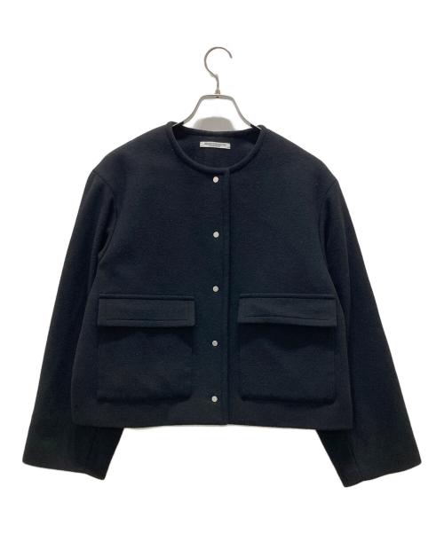 BEAUTY&YOUTH（ビューティーアンドユース）BEAUTY&YOUTH (ビューティーアンドユース) 毛ブレンド ノーカラーショートコート ブラック サイズ:Mの古着・服飾アイテム