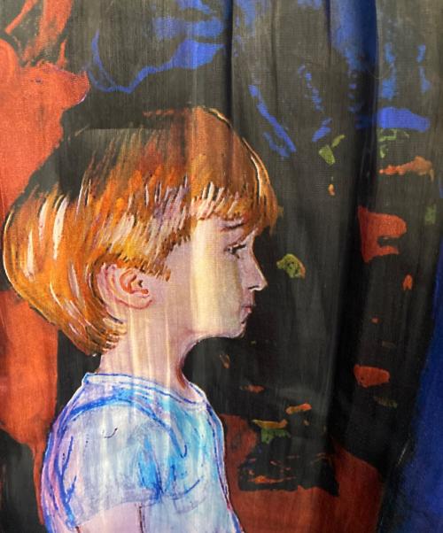 J.W.ANDERSON（ジェイダブリューアンダーソン）J.W.ANDERSON (ジェイダブリューアンダーソン) グラフィックスウェットシャツ ブルー サイズ:Ｓの古着・服飾アイテム