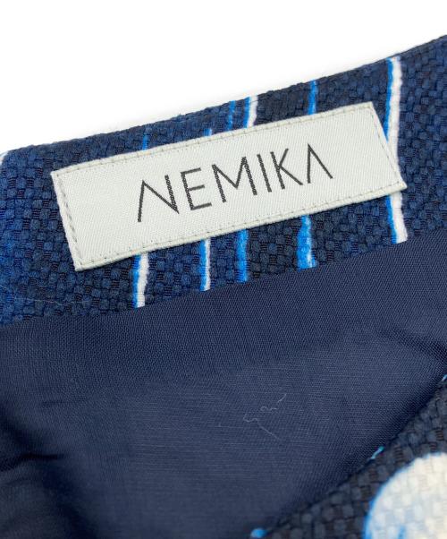 NEMIKA（ネミカ）NEMIKA (ネミカ) 半袖総柄ワンピース ネイビー サイズ:11の古着・服飾アイテム