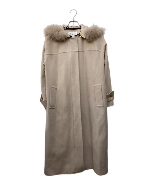 GRACE CONTINENTAL（（グレースコンチネンタル）GRACE CONTINENTAL (グレースコンチネンタル) フォックスファーフードコート ベージュ サイズ:36の古着・服飾アイテム