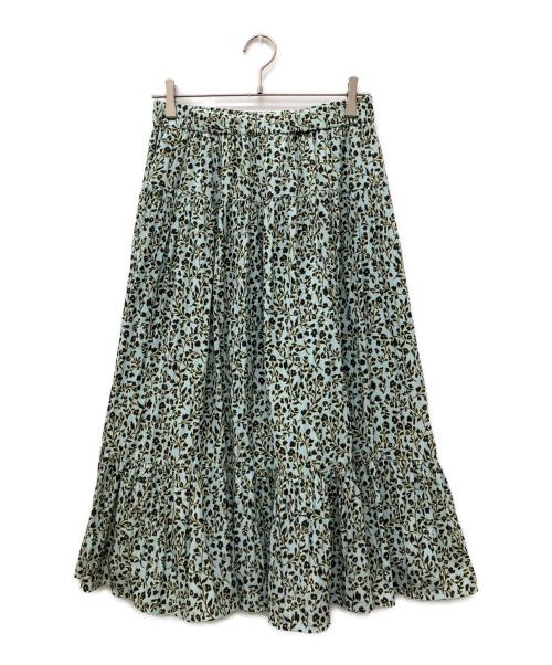 Leilian WHITE LABEL（レリアン ホワイトレーベル）LEILIAN WHITE LABEL (レリアン ホワイトレーベル) 総柄スカート グリーン サイズ:11の古着・服飾アイテム
