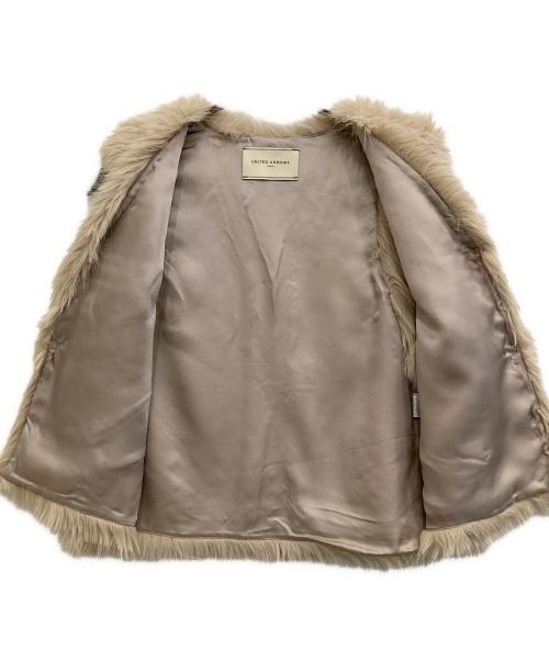 UNITED ARROWS（ユナイテッドアローズ）UNITED ARROWS (ユナイテッドアローズ) フェイクファー ショートベスト ベージュ サイズ:FREEの古着・服飾アイテム
