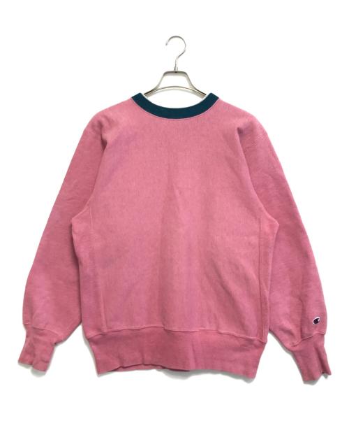 Champion（チャンピオン）Champion (チャンピオン) エルボーパッチツートンスウェット ピンク サイズ:Lの古着・服飾アイテム