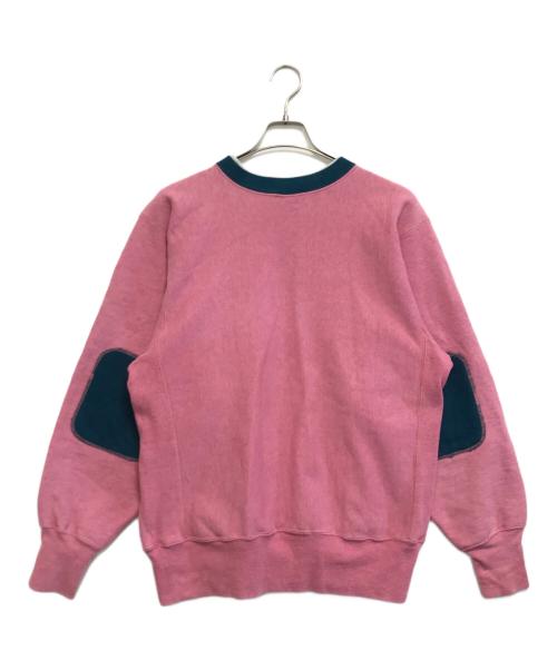 Champion（チャンピオン）Champion (チャンピオン) エルボーパッチツートンスウェット ピンク サイズ:Lの古着・服飾アイテム