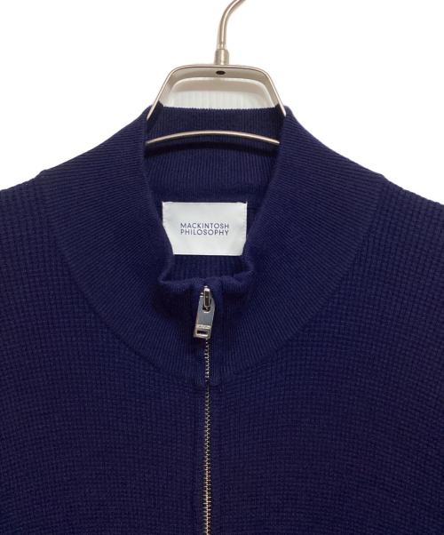 MACKINTOSH PHILOSOPHY（マッキントッシュ フィロソフィー）MACKINTOSH PHILOSOPHY (マッキントッシュ フィロソフィー) ミニワッフル スタンドジップアップニット ネイビー サイズ:40の古着・服飾アイテム