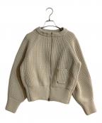 SYSORUSシソラス）の古着「ミドルゲージニットブルゾン」｜ホワイト