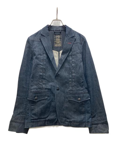291295=HOMME（ニーキューイチニーキューゴオム）291295=HOMME (ニーキューイチニーキューゴオム) デニムテーラードジャケット インディゴ サイズ:48の古着・服飾アイテム
